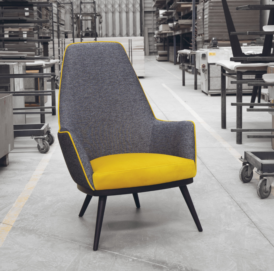 Finishing team inspecting assembled seating
